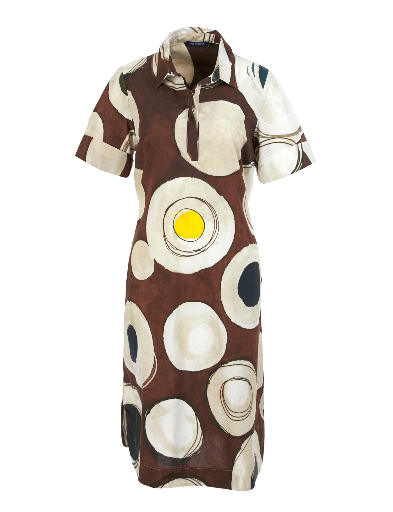 Loose A-Line Dress In Brown