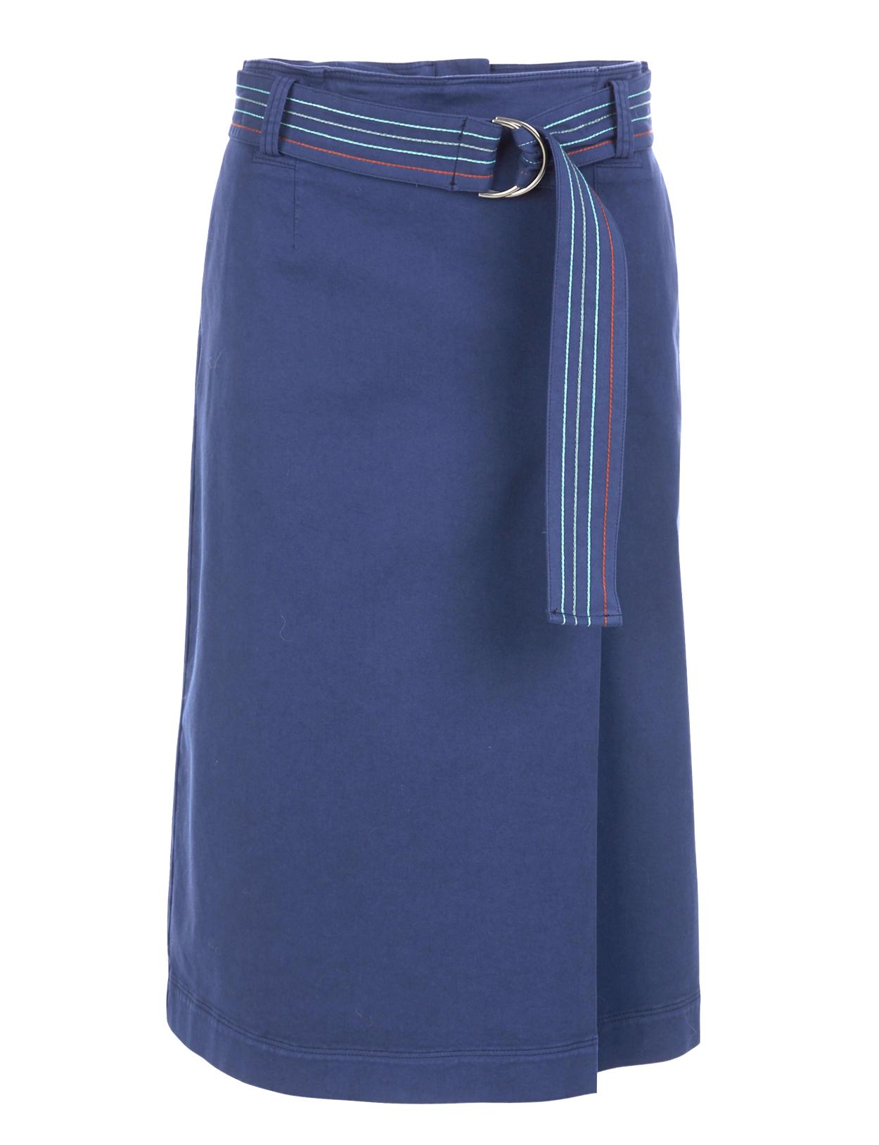 High Waist Midi Skirt In Blue
