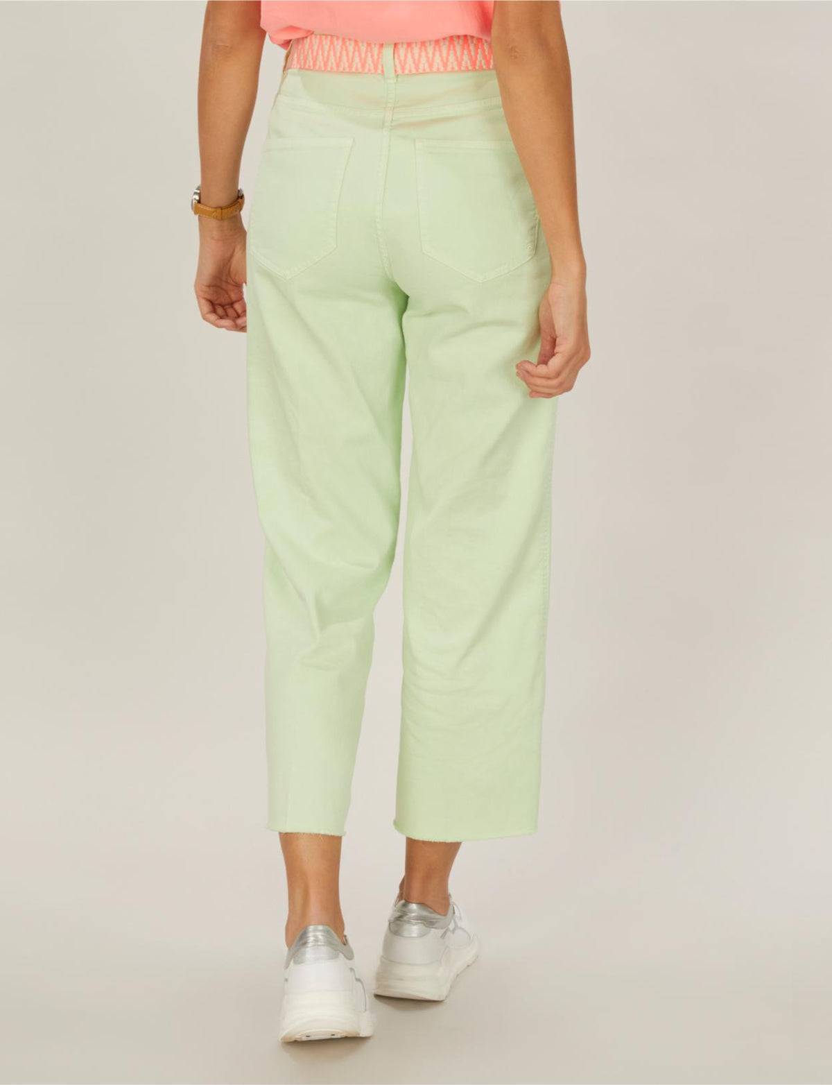 Wide Cotton Pants In Green - Groen