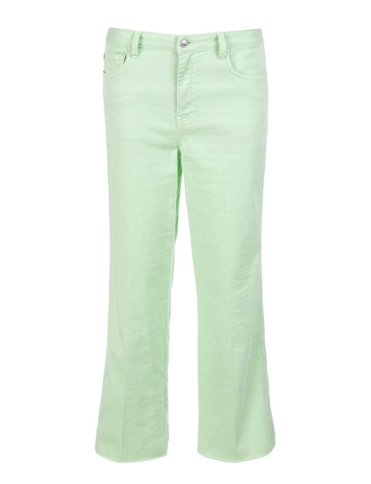 Wide Cotton Pants In Green - Groen