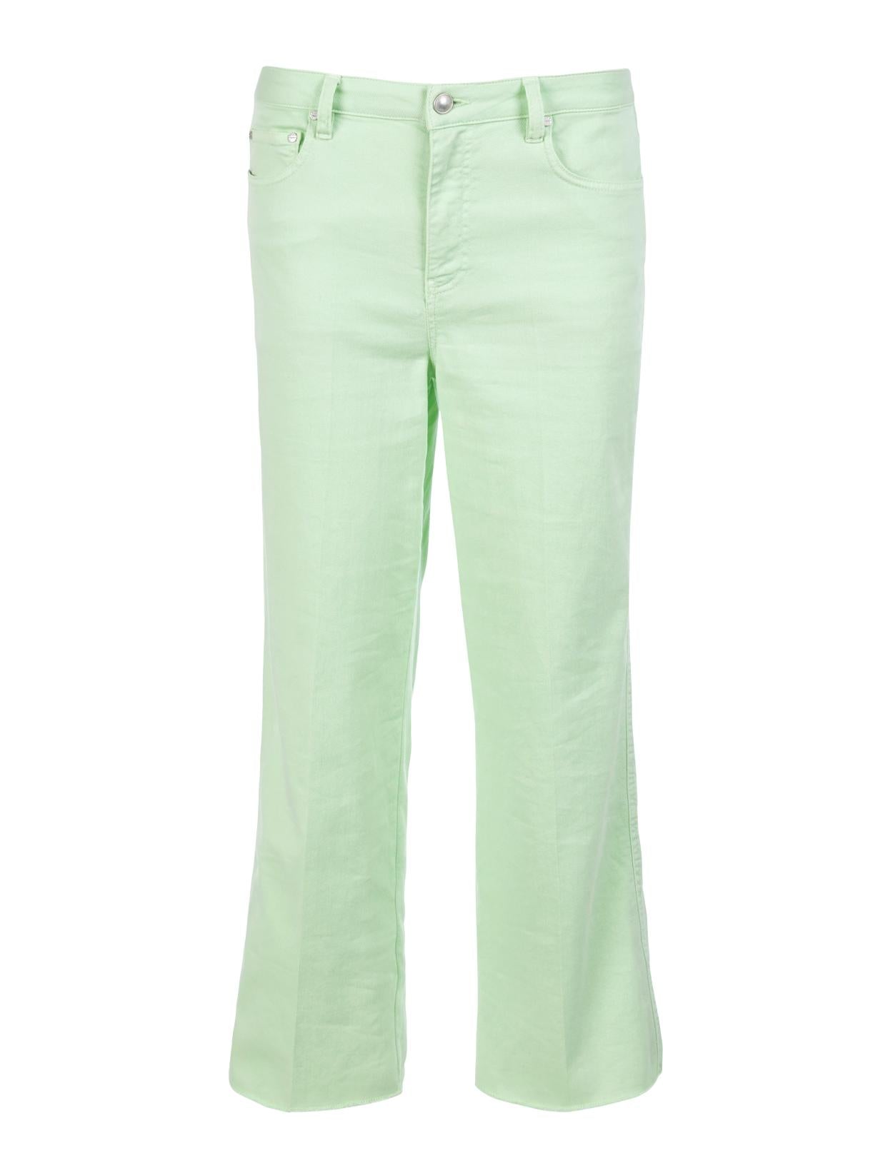 Wide Cotton Pants In Green - Vert