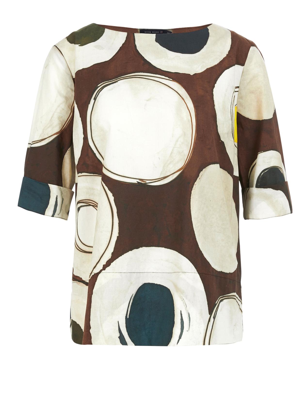 Cotton Popover Shirt In Brown