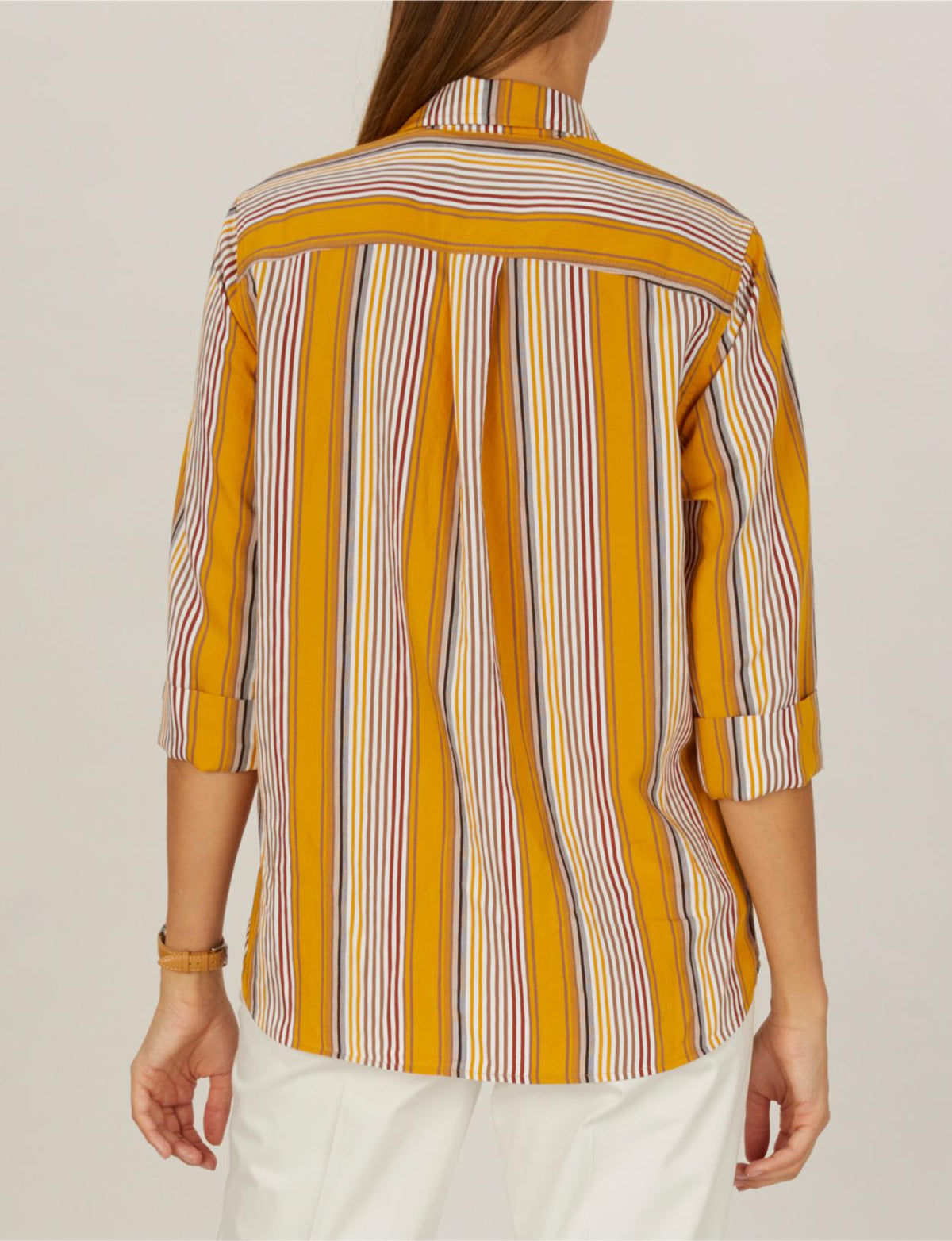 Shirt With Chest Pockets In Yellow - Geel