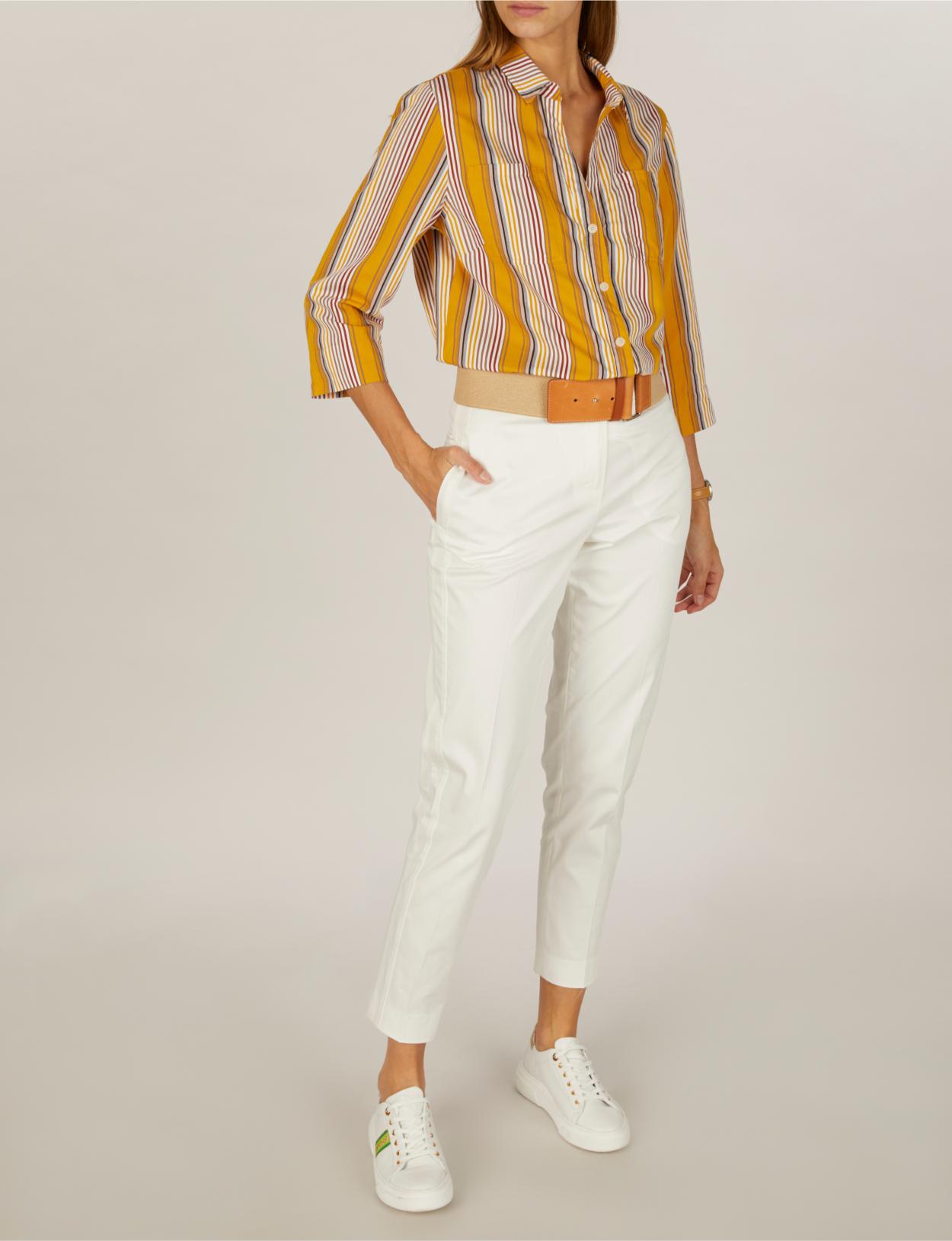 Shirt With Chest Pockets In Yellow - Geel