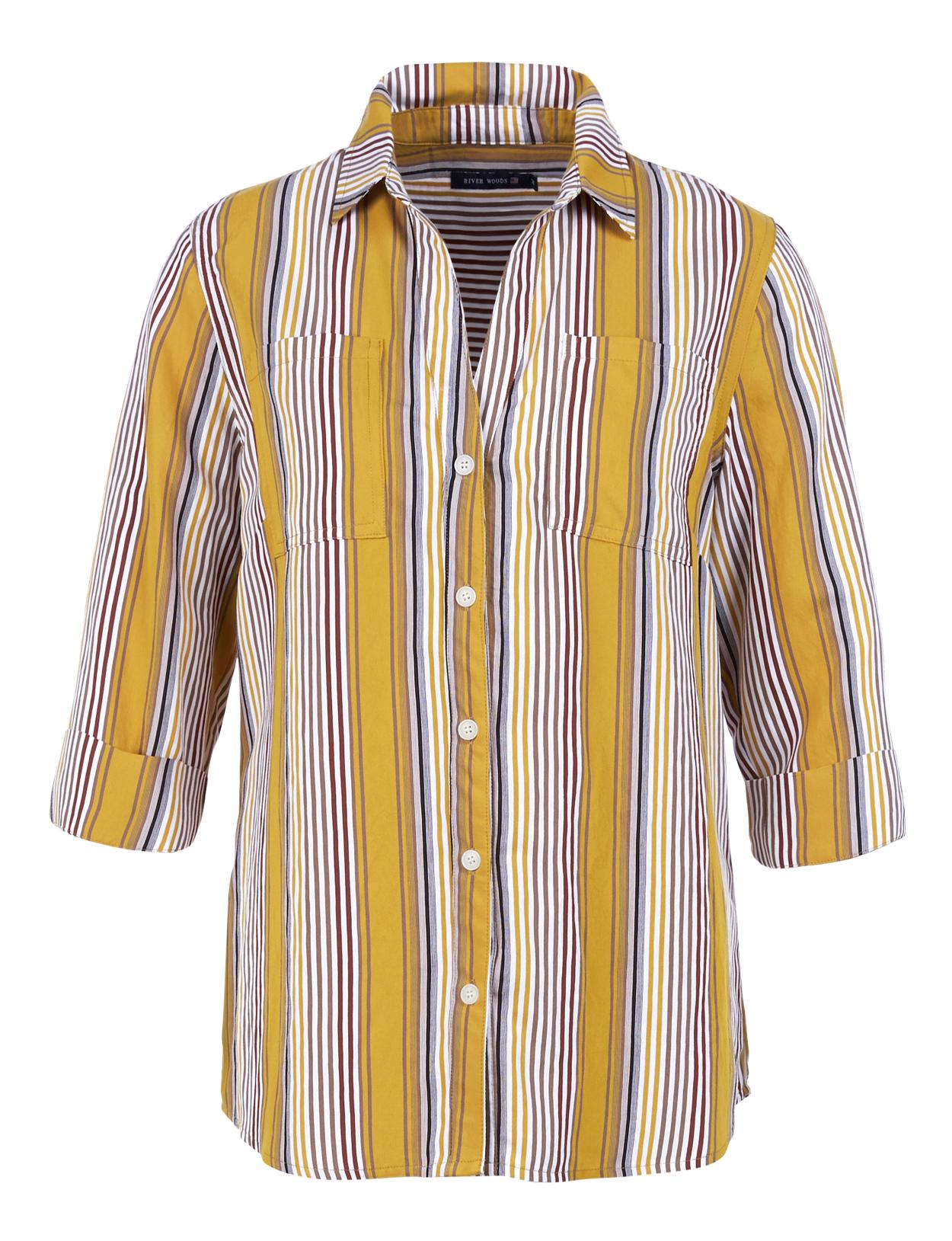 Shirt With Chest Pockets In Yellow - Geel