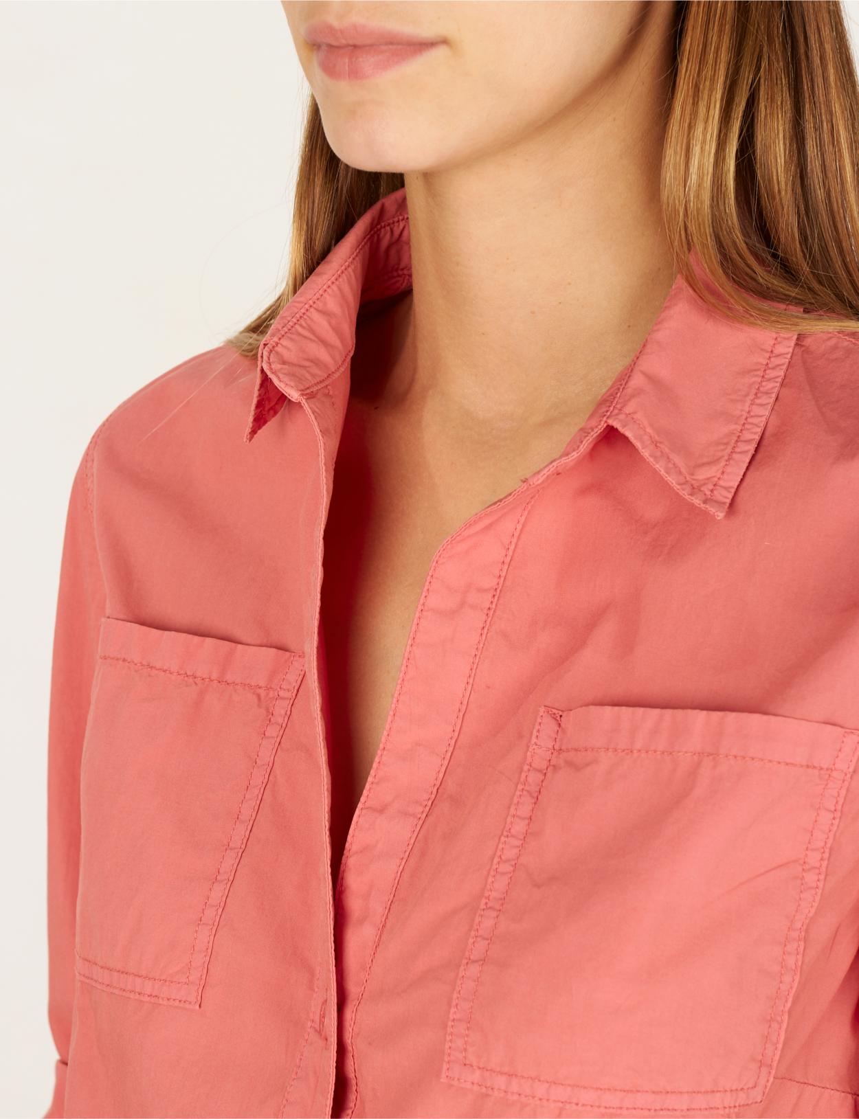 Shirt With Chest Pockets In Pink - Rose
