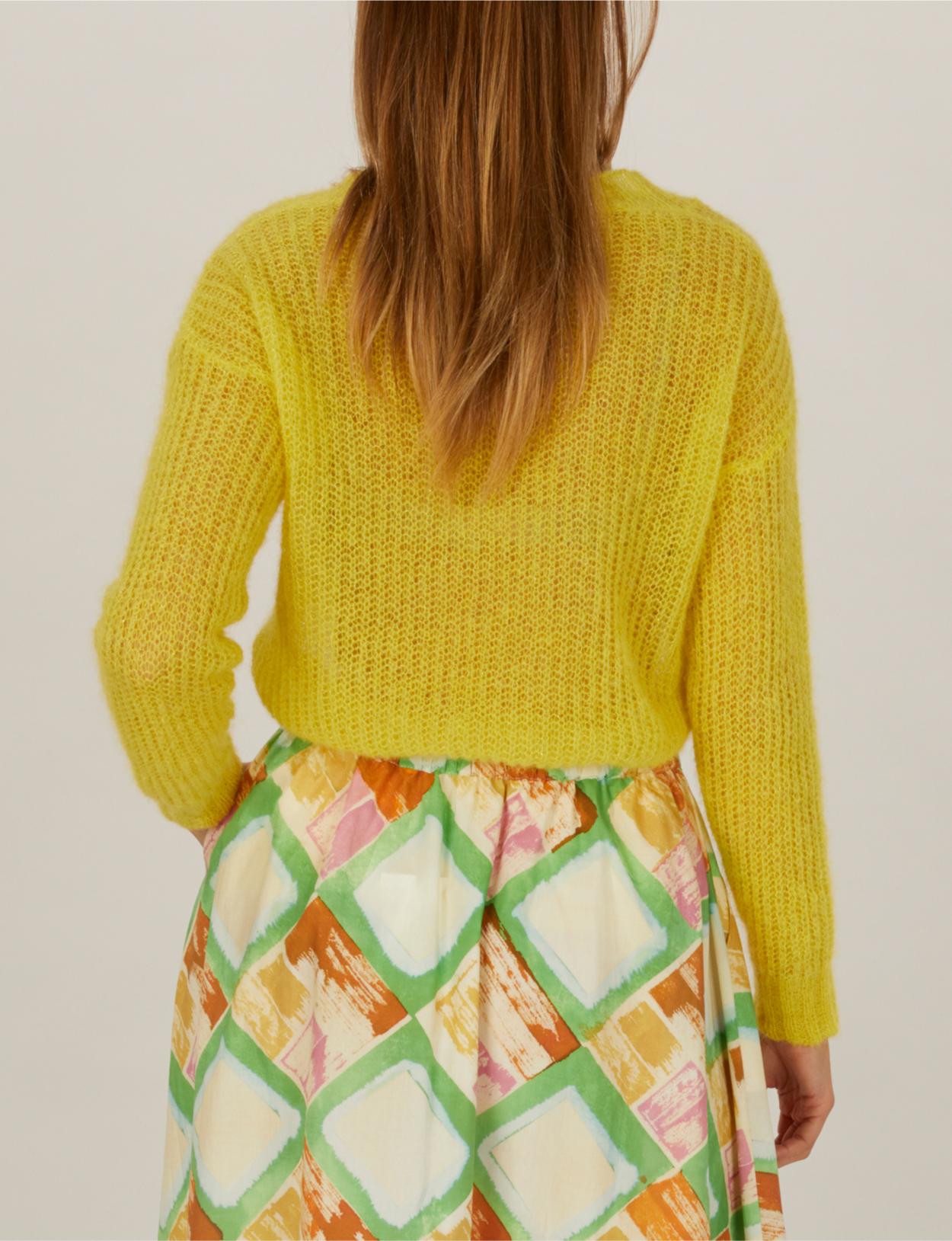Soft Glitter Pullover In Yellow - Geel