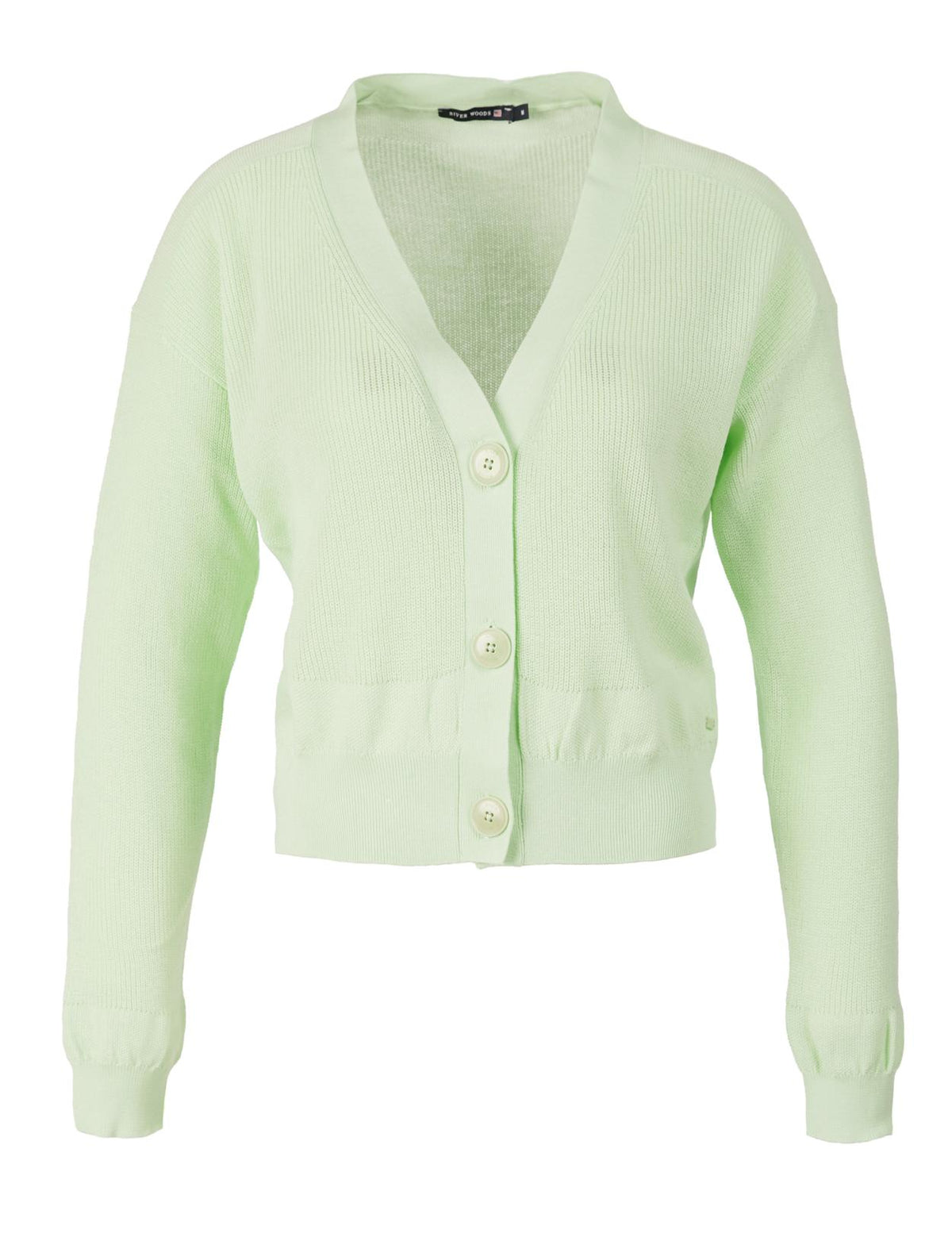 Short V-Neck Cardigan In Green - W