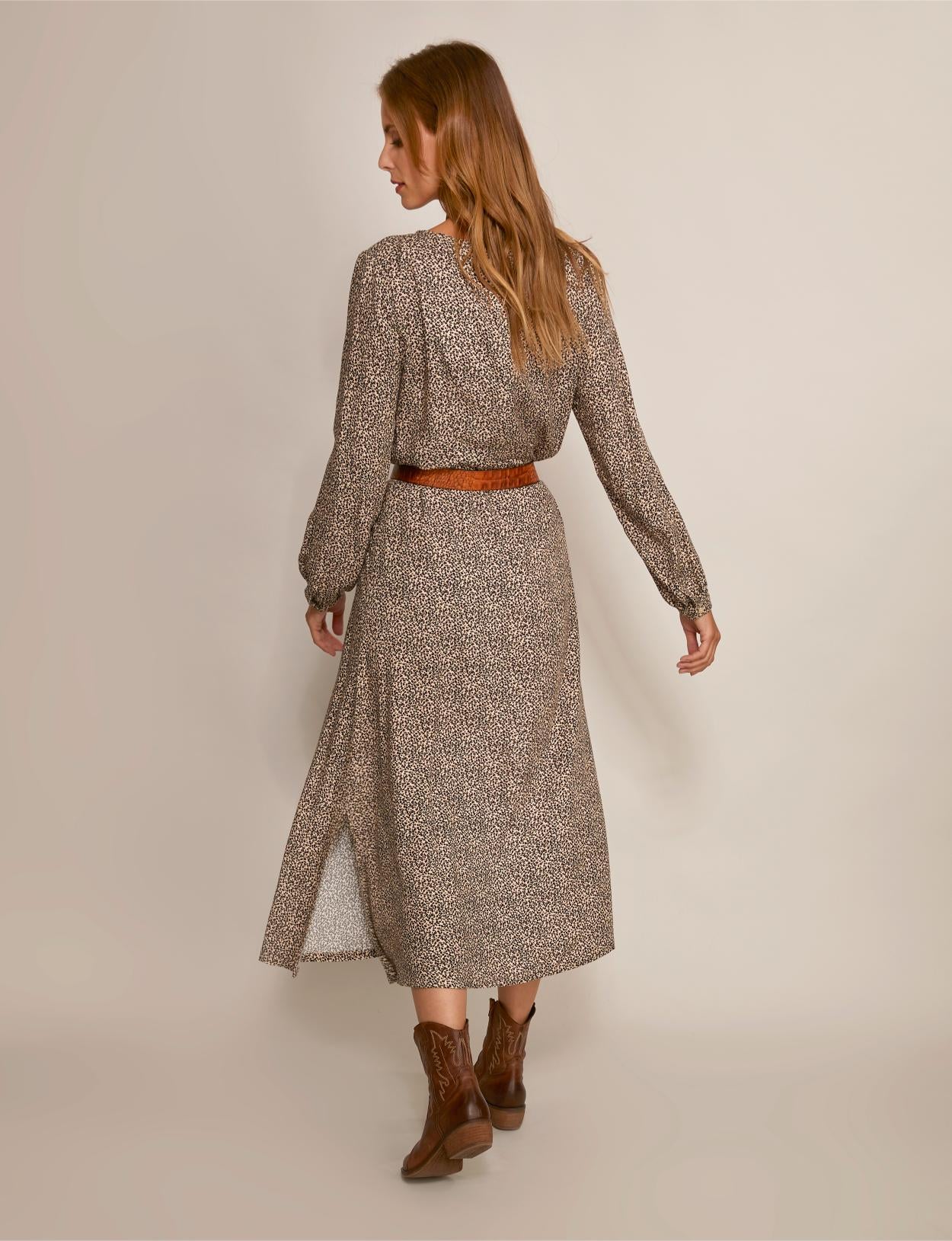 A-Line Viscose Dress In Multi - Meervoudig