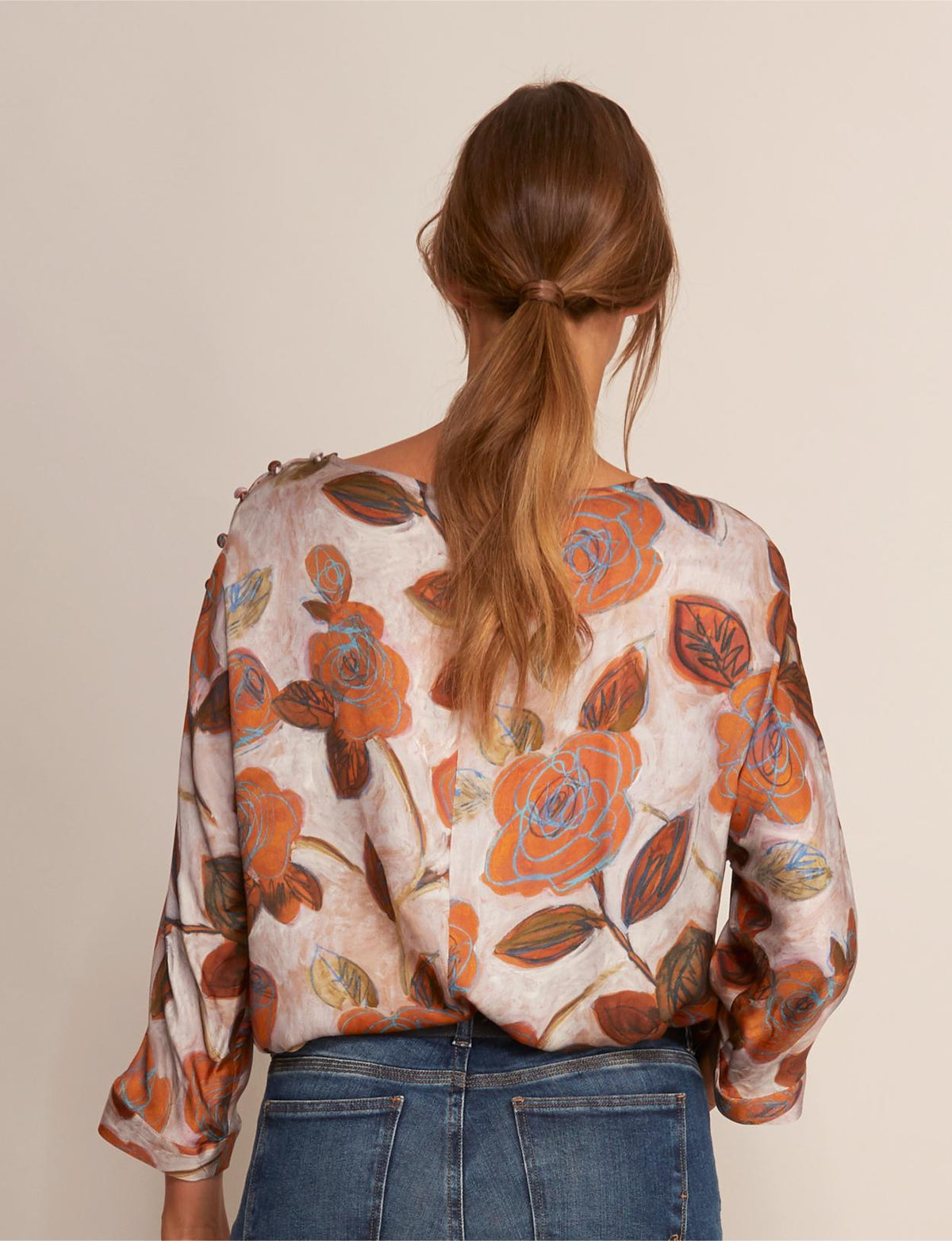 Boat Neck Viscose Shirt In Brown - Marron