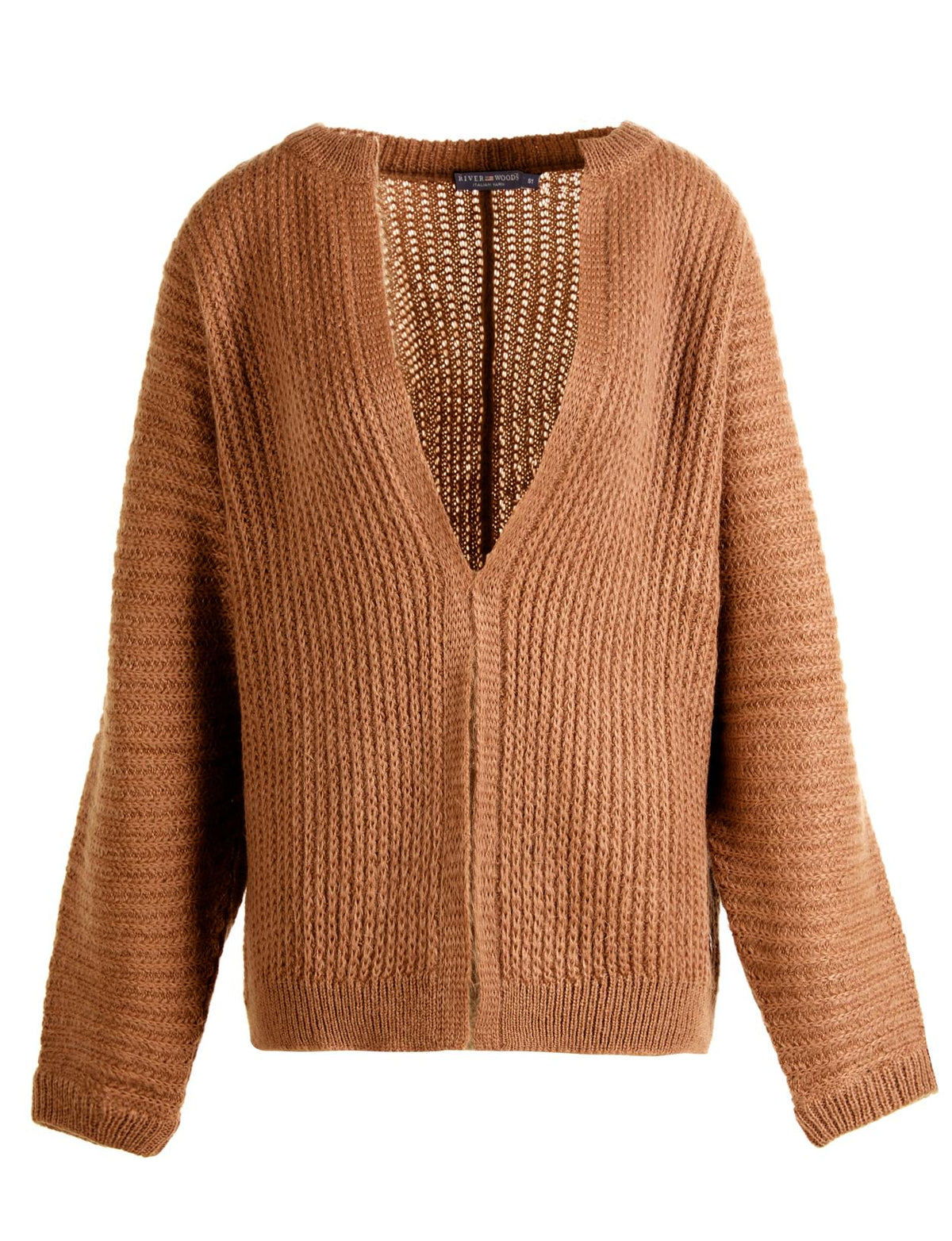 Knitted Open Cardigan In Orange - Oranje