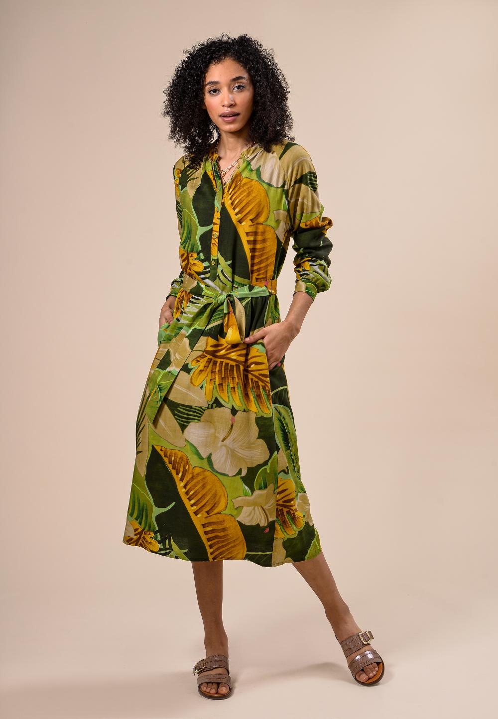 Comfort A-Line Dress In Green - Groen