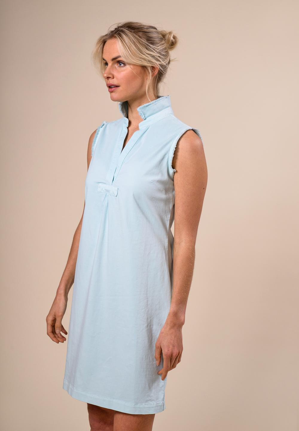 Slim Waist Cotton Dress In Green - Groen