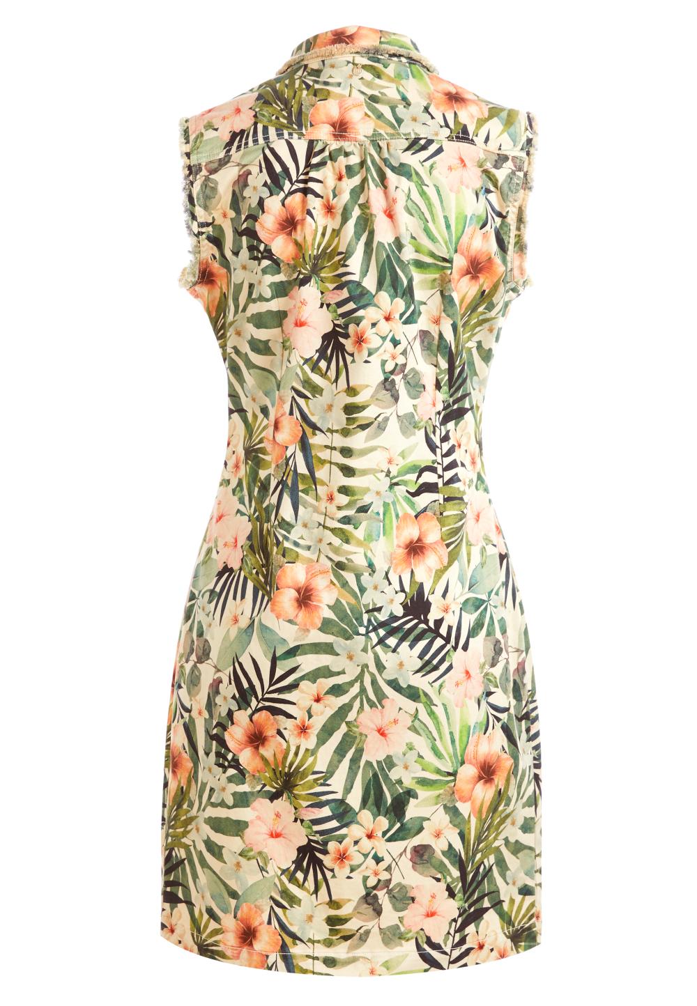 Slim Waist Cotton Dress In Beige - Bruin