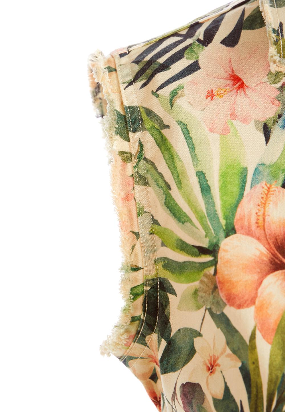 Slim Waist Cotton Dress In Beige - Bruin