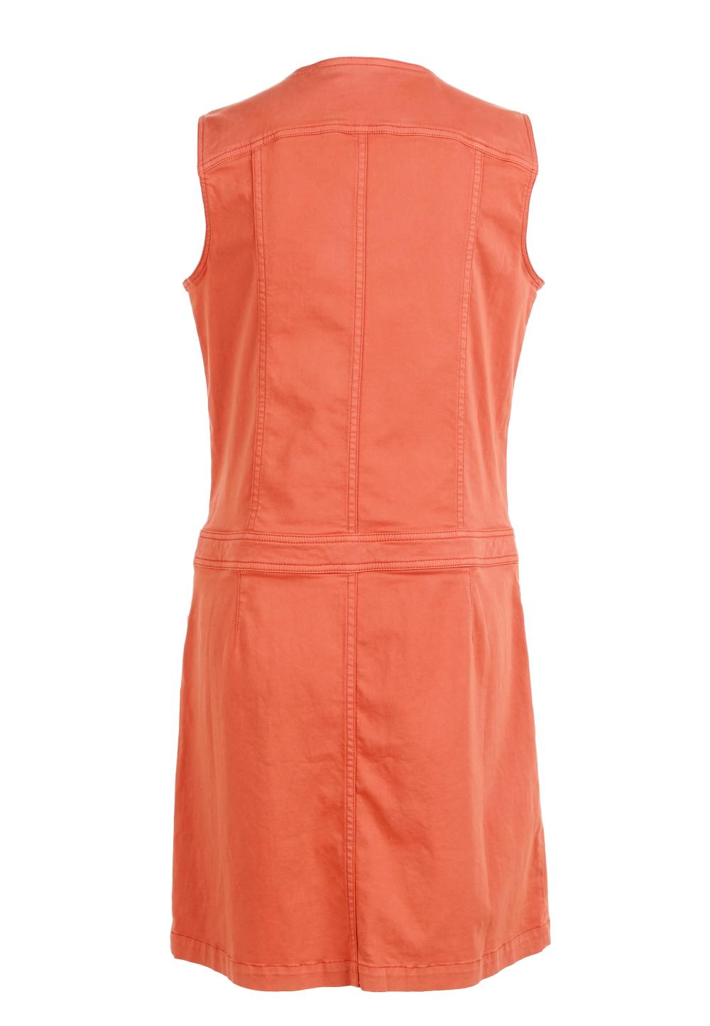 Short Cotton Dress In Orange - Orange