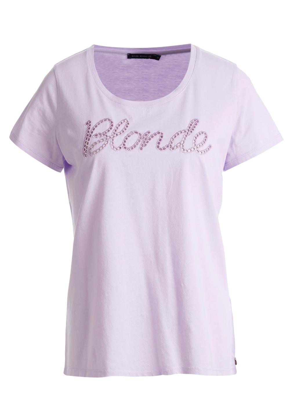 Basic cotton round neck T-shirt in Purple