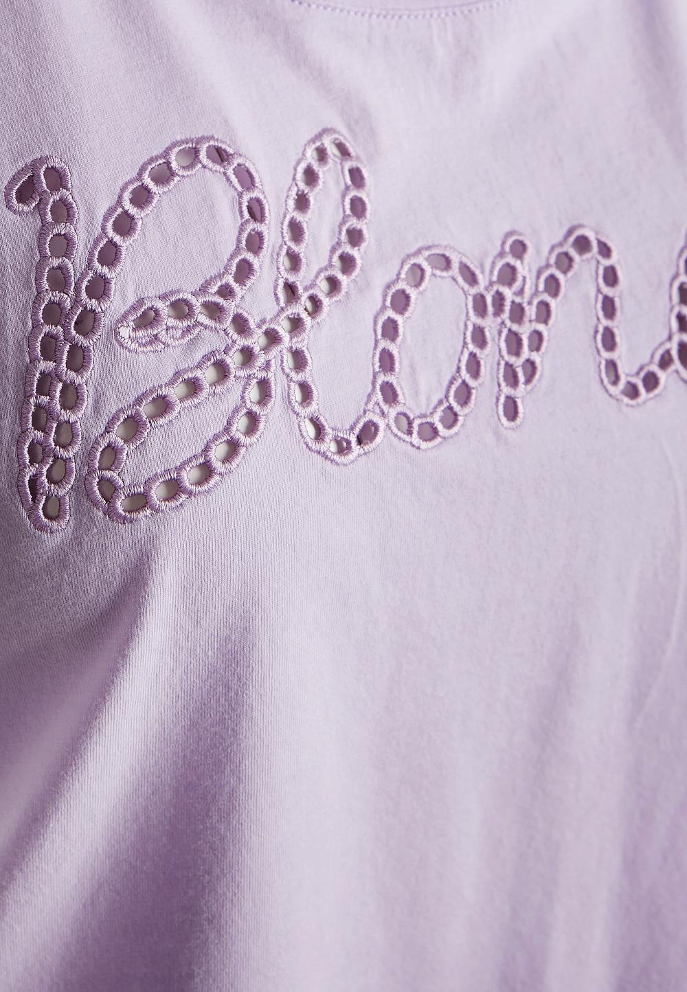 Basic cotton round neck T-shirt in Purple