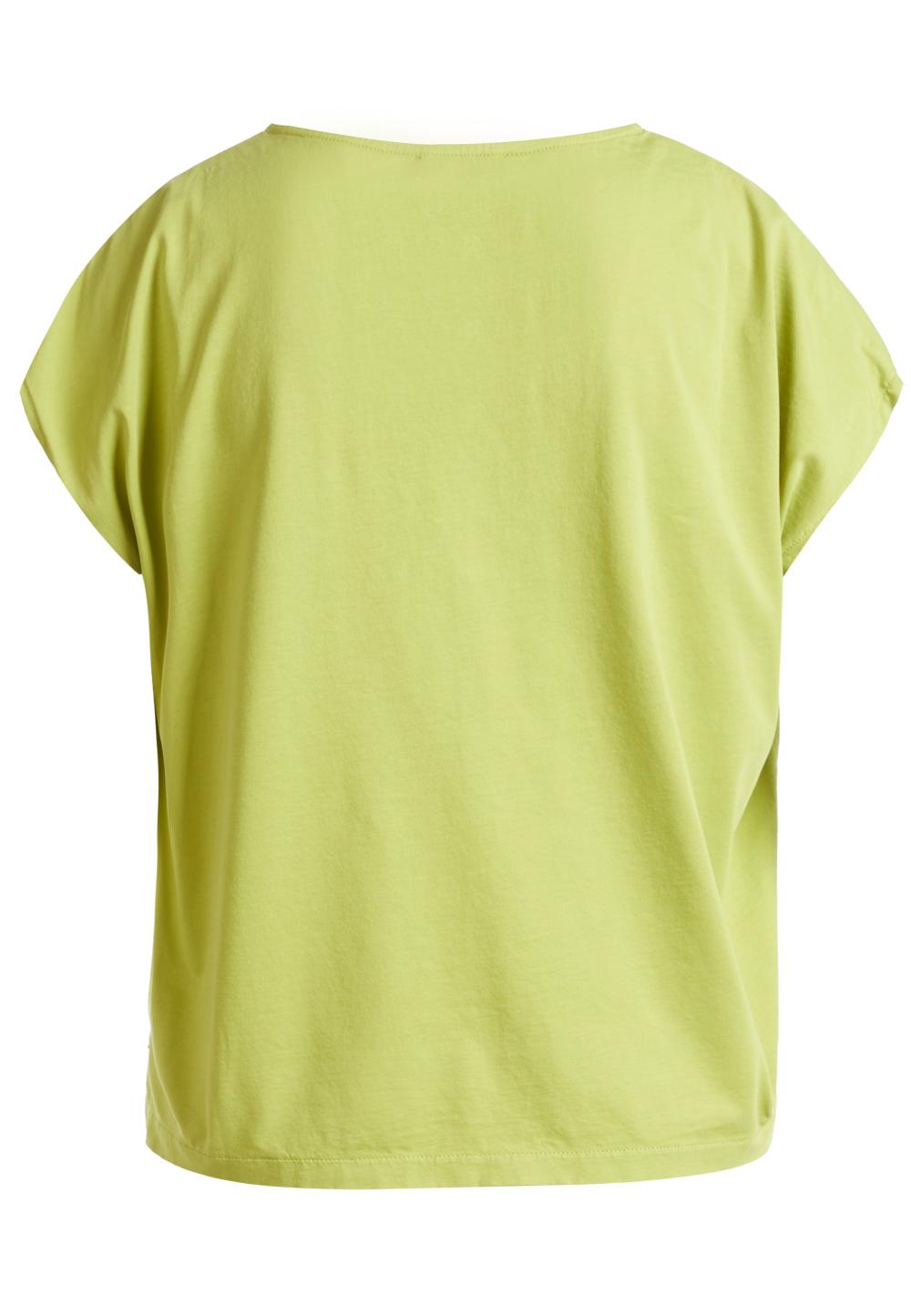 Loose V-Neck T-Shirt In Green - Groen
