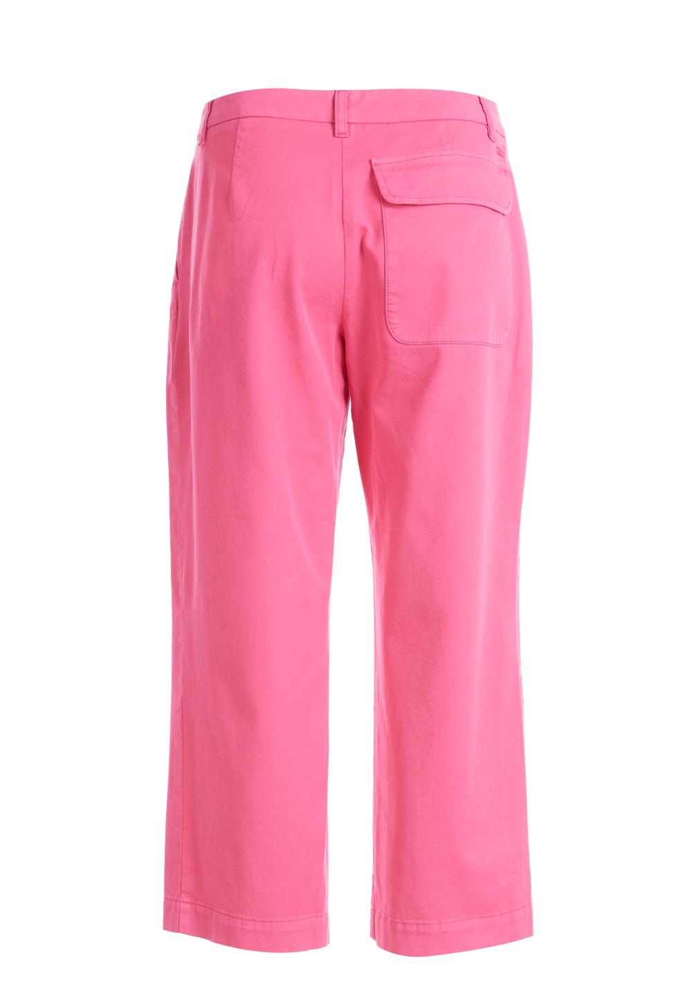 Loose Fit Cotton Pants In Pink - Rose