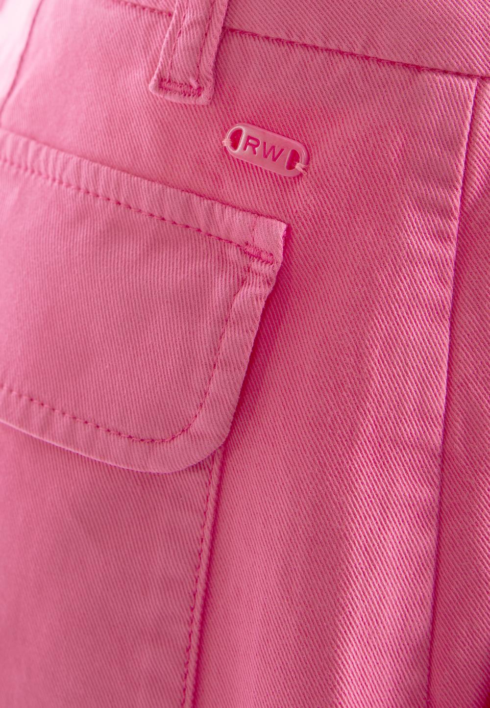 Loose Fit Cotton Pants In Pink - Rose