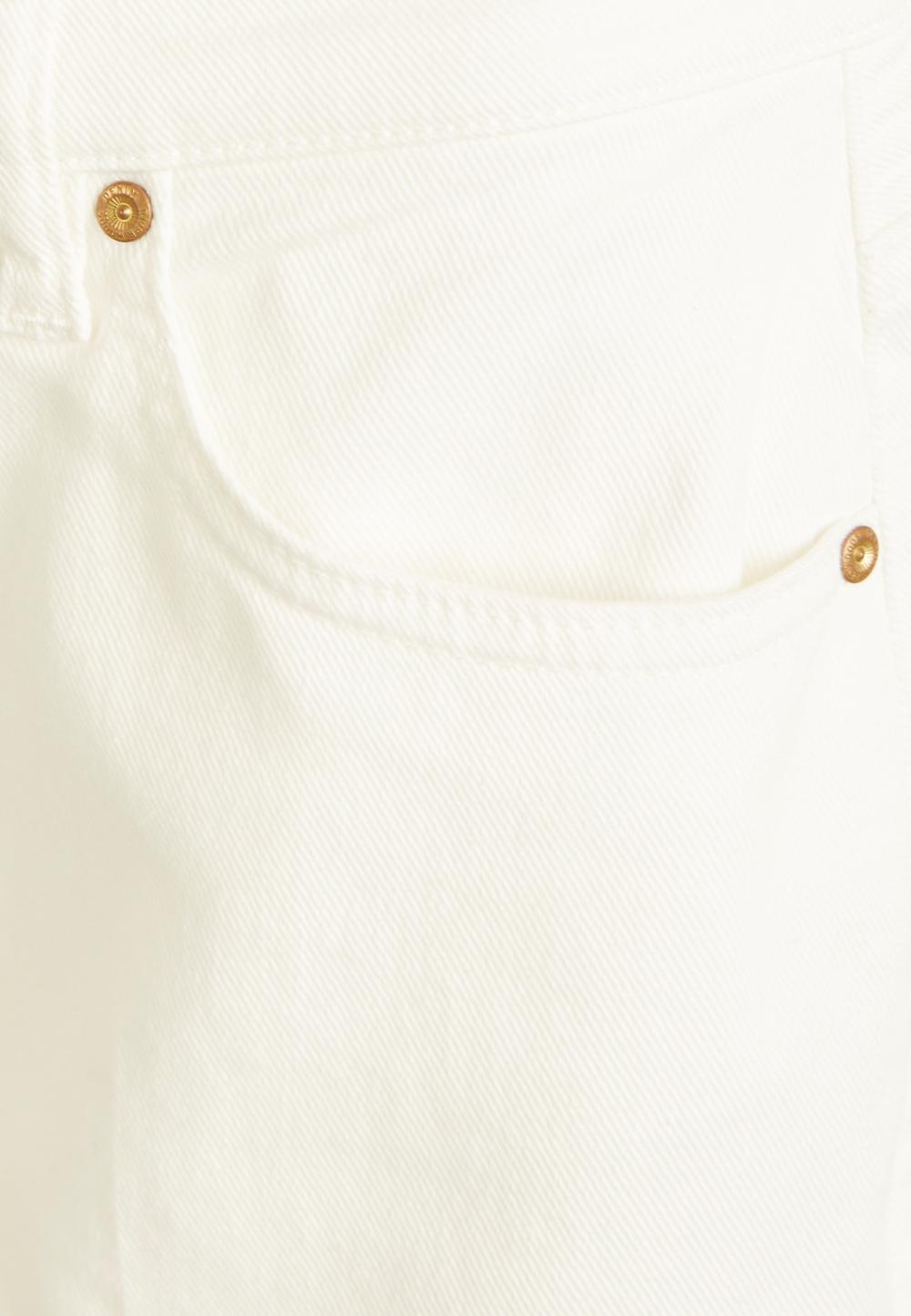 Wide Off White Cotton Pants In White - Blanc