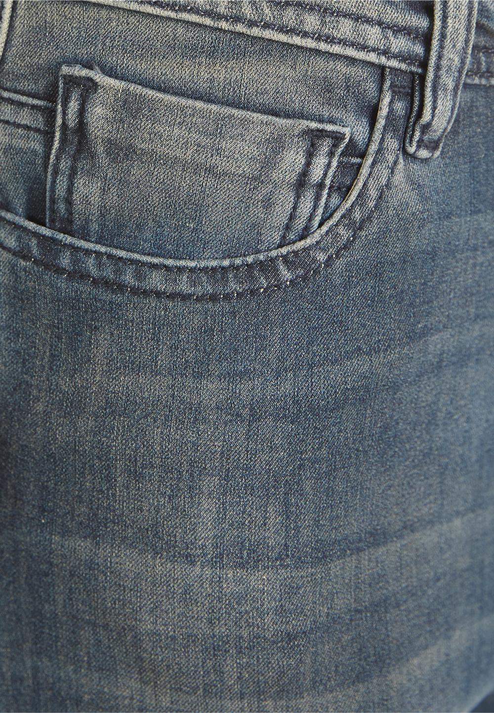 High Waist Fitted Jeans In Denim - Denim