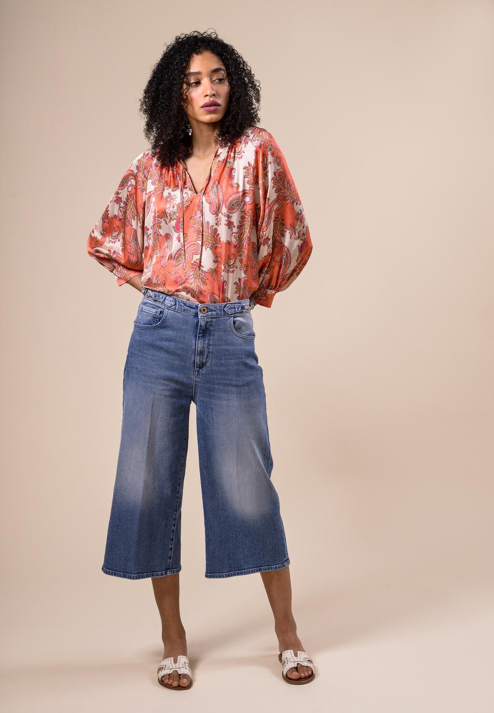 Maxi Cropped Jeans In Denim - Denim