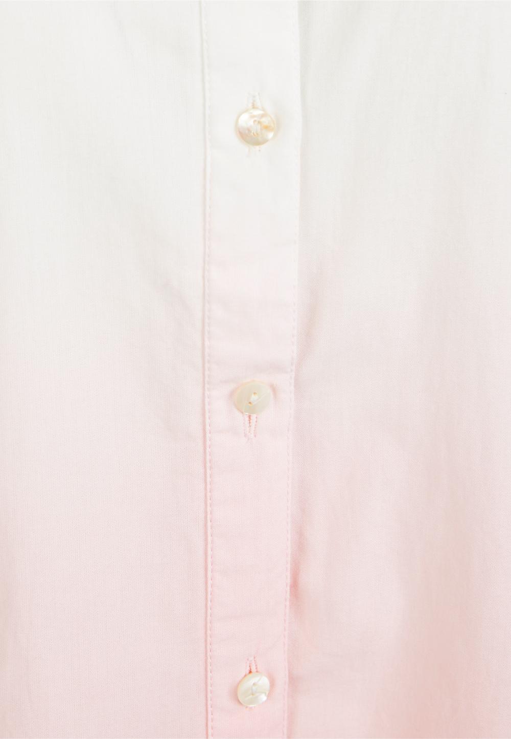 Dip-Dye Balloon Sleeve Shirt In White - Blanc