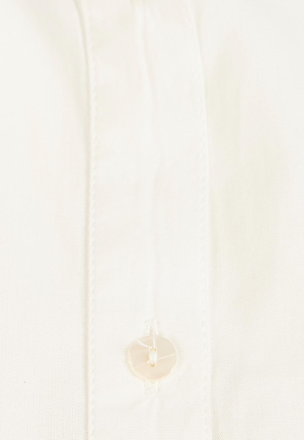 Dip-Dye Balloon Sleeve Shirt In White - Blanc