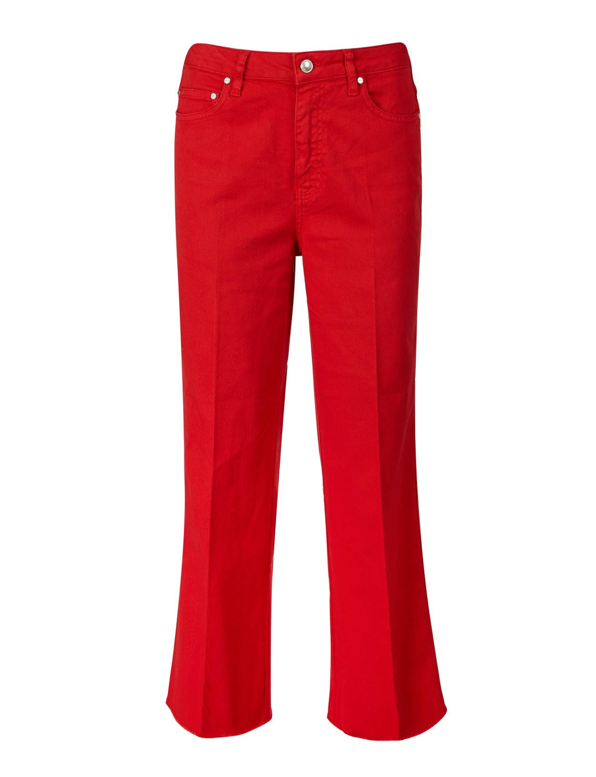 Wide Cotton Pants In - Rood