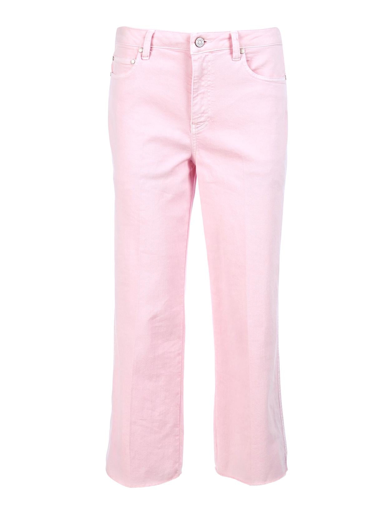 Wide Cotton Pants In - Roze