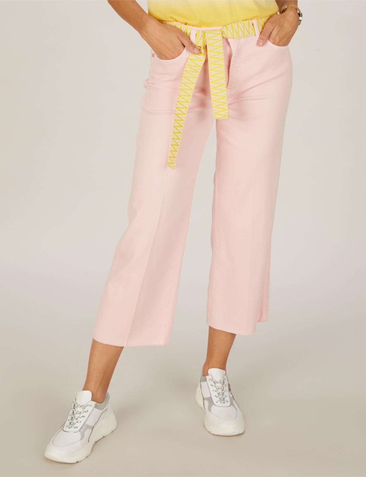 Wide Cotton Pants In - Rose