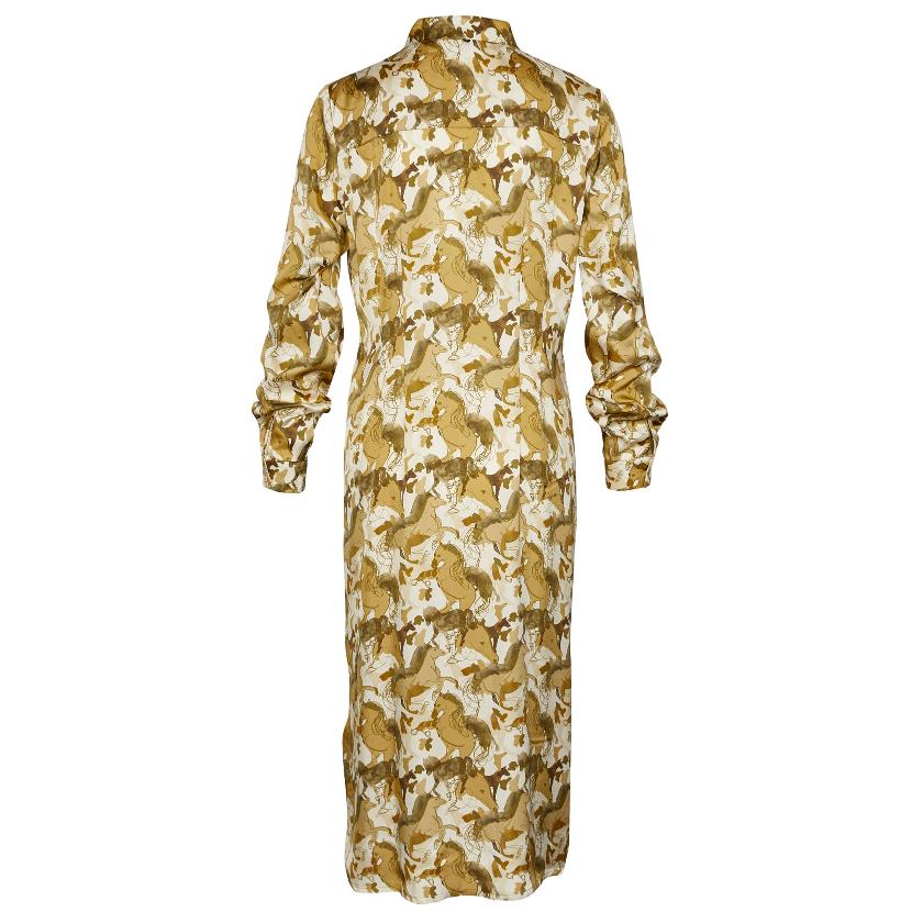 Fitted Waist Midi Dress In - Meervoudig