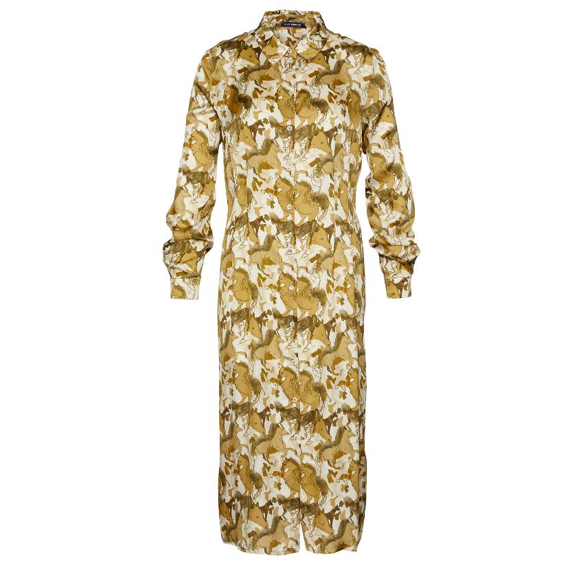 Fitted Waist Midi Dress In - Meervoudig