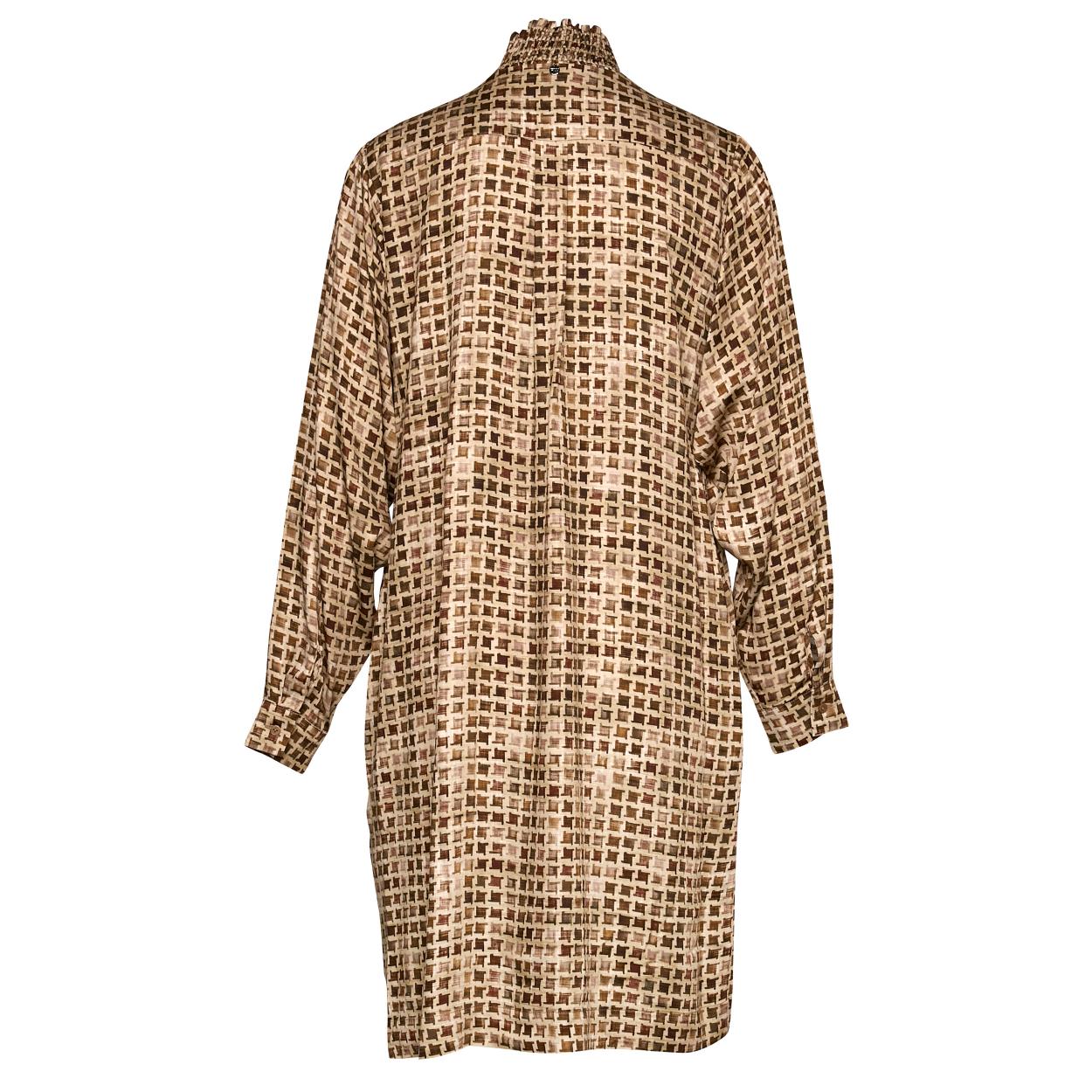 Straight Viscose Dress In Brown - Bruin