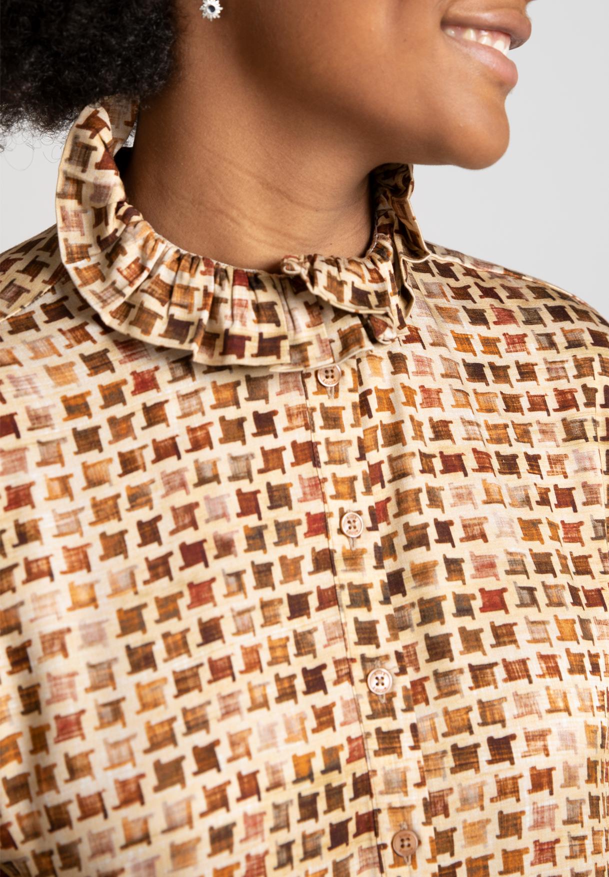 Straight Viscose Dress In Brown - Bruin