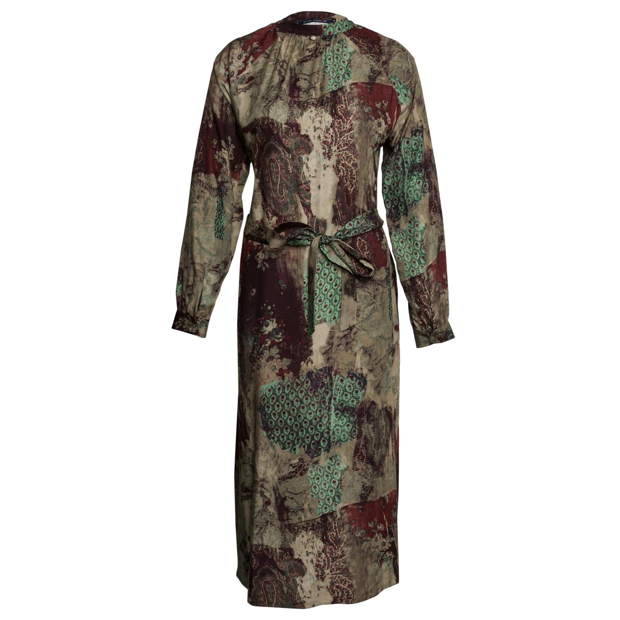 Viscose Midi Dress In Multi - Multi