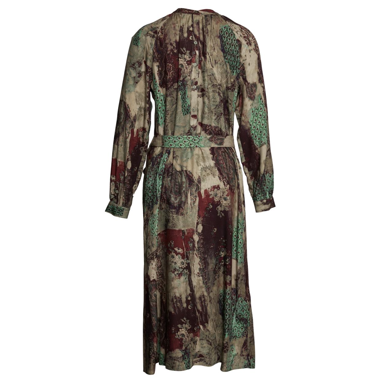 Viscose Midi Dress In Multi - Multi