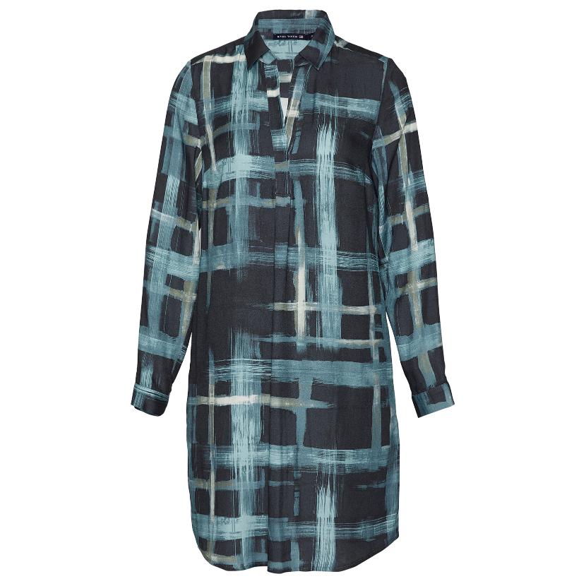 Viscose Slipover Dress In Blue - Blauw