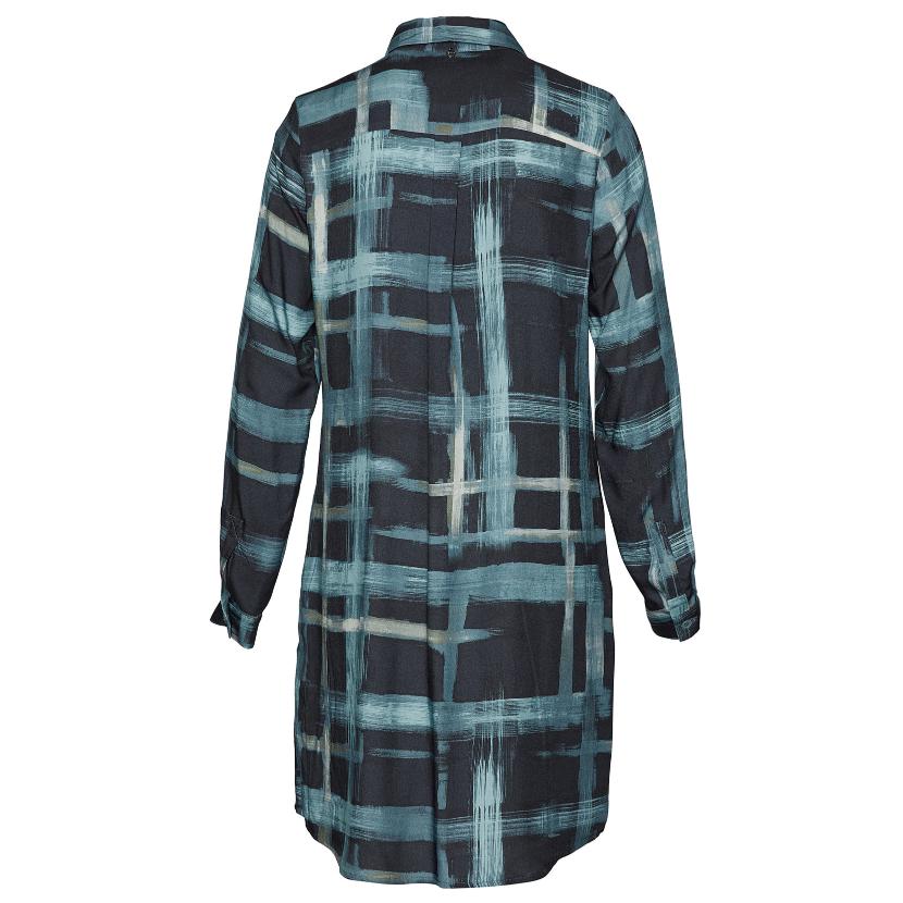 Viscose Slipover Dress In Blue - Blauw