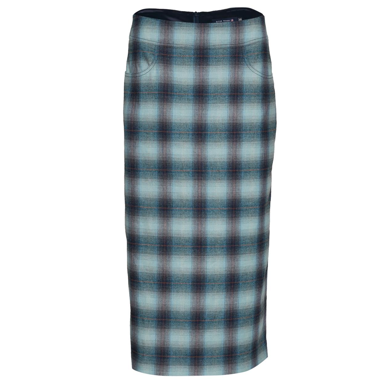 Pencil Skirt In Blue - Multi