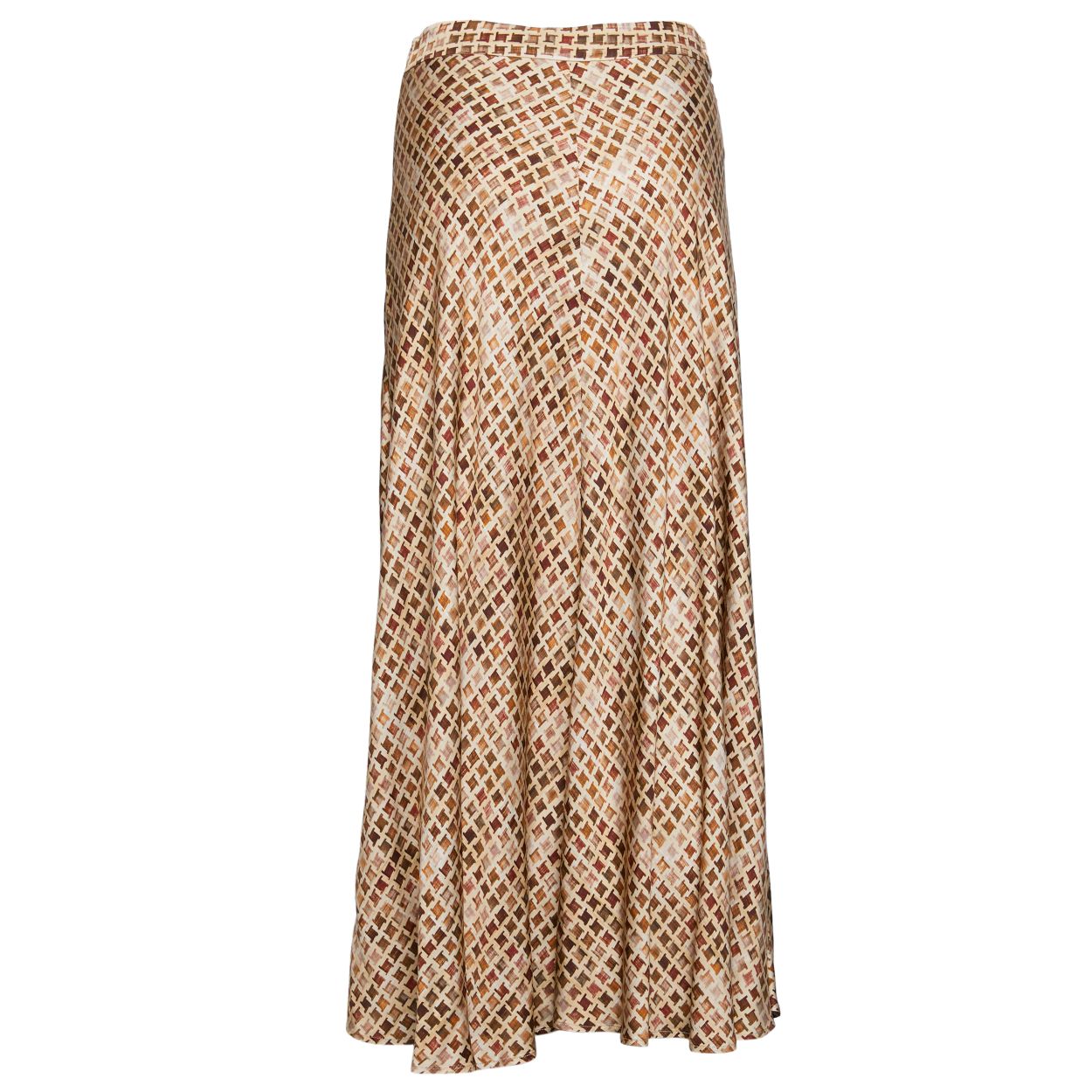 Femme Jupe Longue Évasée De Couleur Marron - W