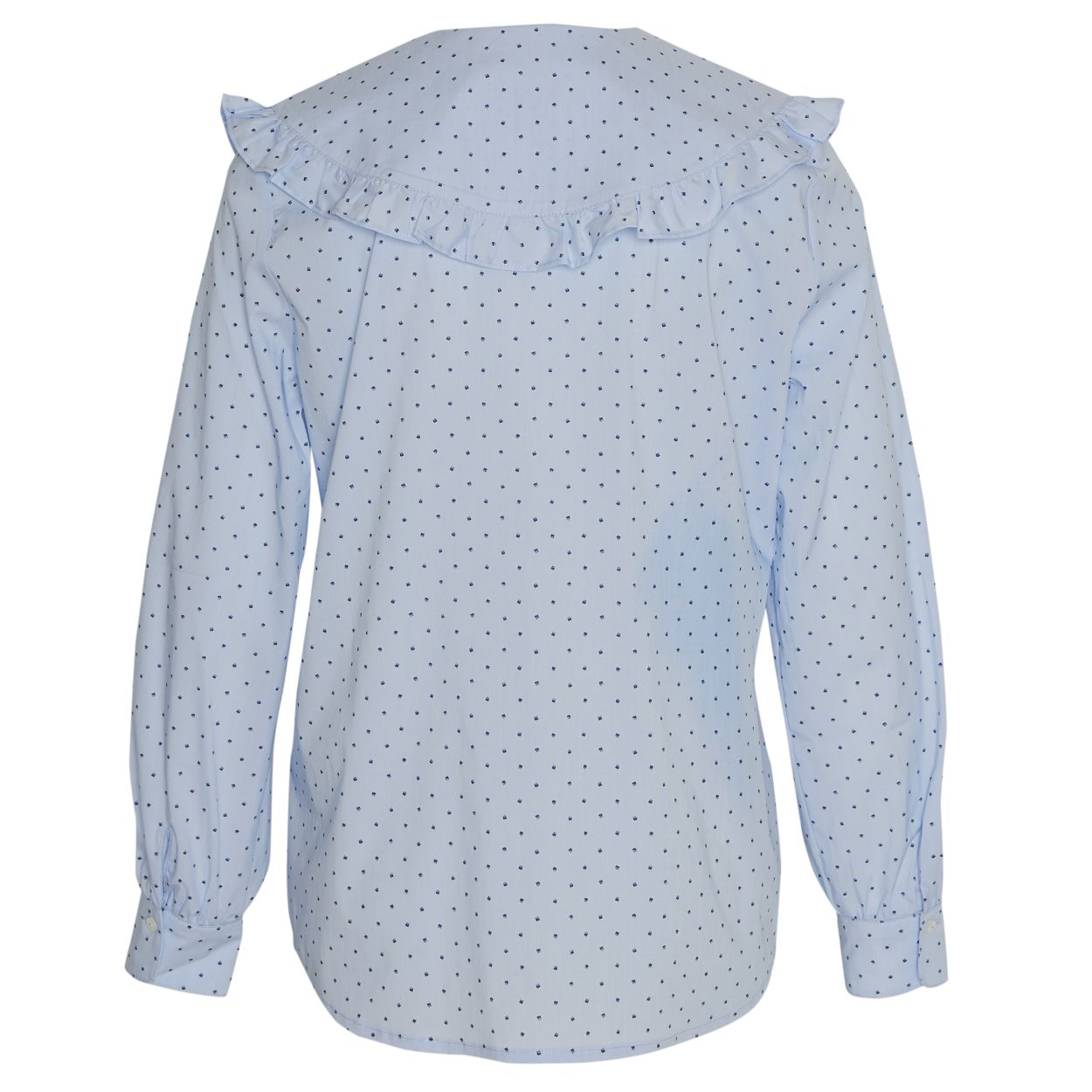 Vrouw Overhemd Met Grote Kraag In Het Blauw - W