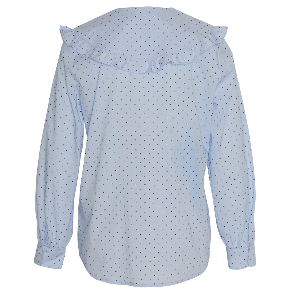 Shirt With Large Collar In Blue - Blauw