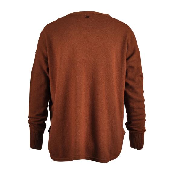 Loose V-Neck Cardigan In Brown - Bruin