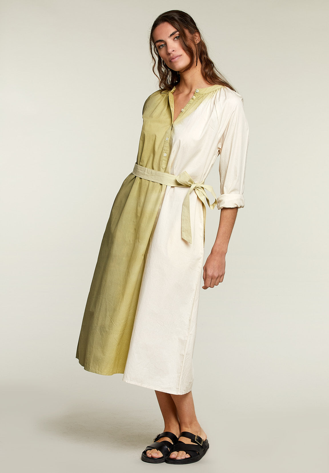 Long Green Tie & Dye Dress - Green - W