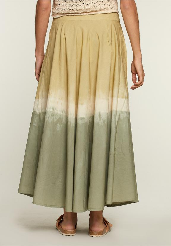 Dye Cotton Skirt - Groen