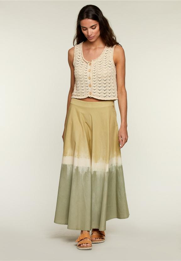 Dye Cotton Skirt - Groen