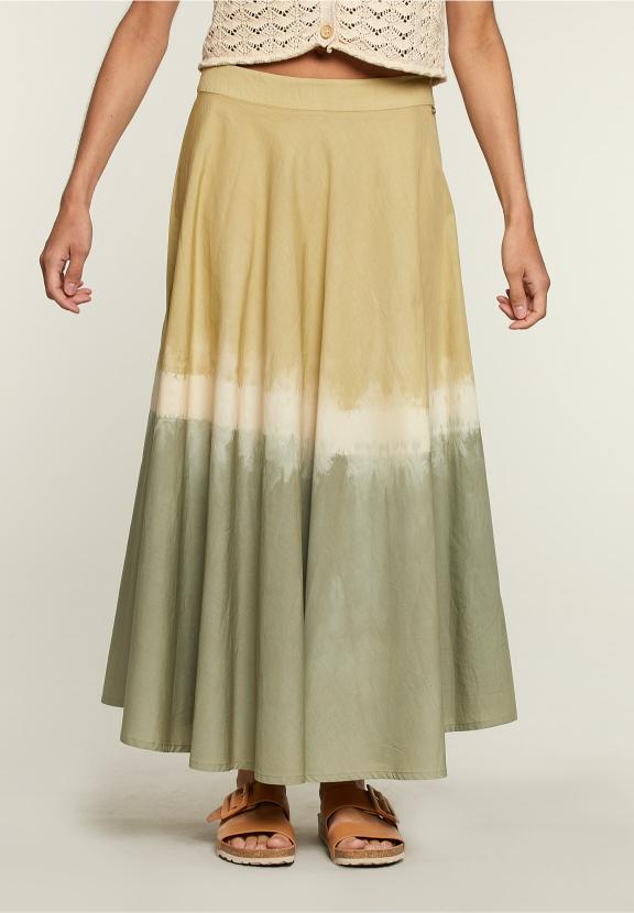 Dye Cotton Skirt - Groen